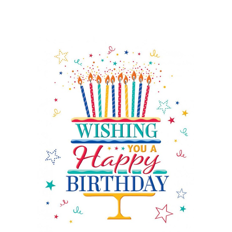 Big Hugs Birthday Cake Text Greeting Card 12in X 9in