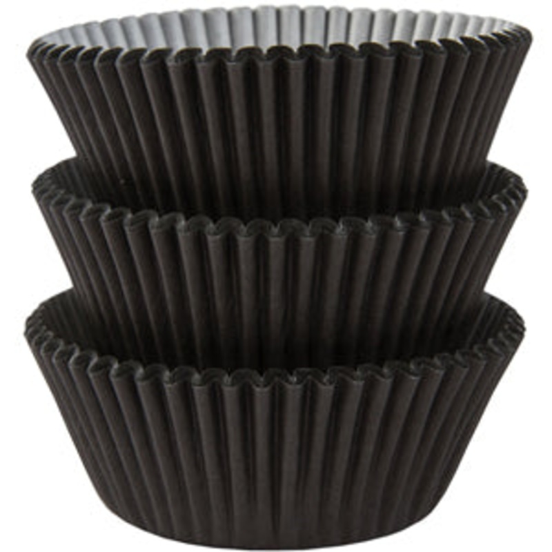 Black Cupcake Cases 50mm, 75pcs