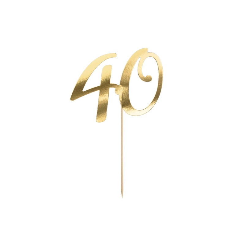 Cake Topper 40th Birthday Gold
