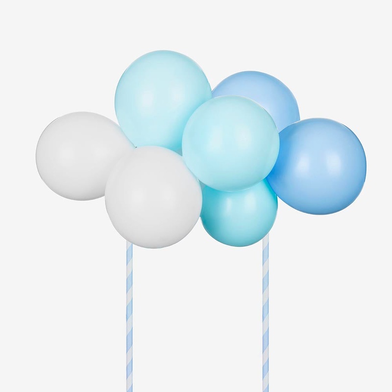 Cake topper ballons bleus