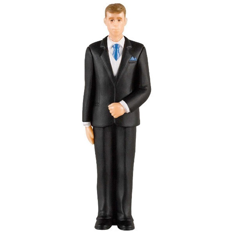 Caucasian Groom Plastic Cake Topper 4.50in