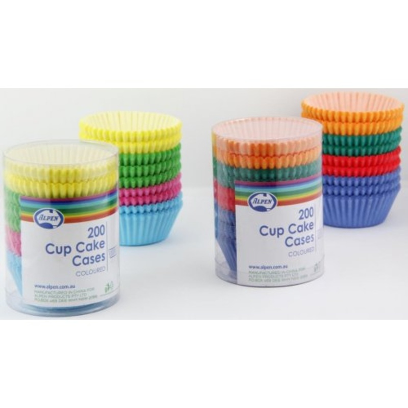Cup Cake Cases Coloured (38x21mm) Pack of 200
