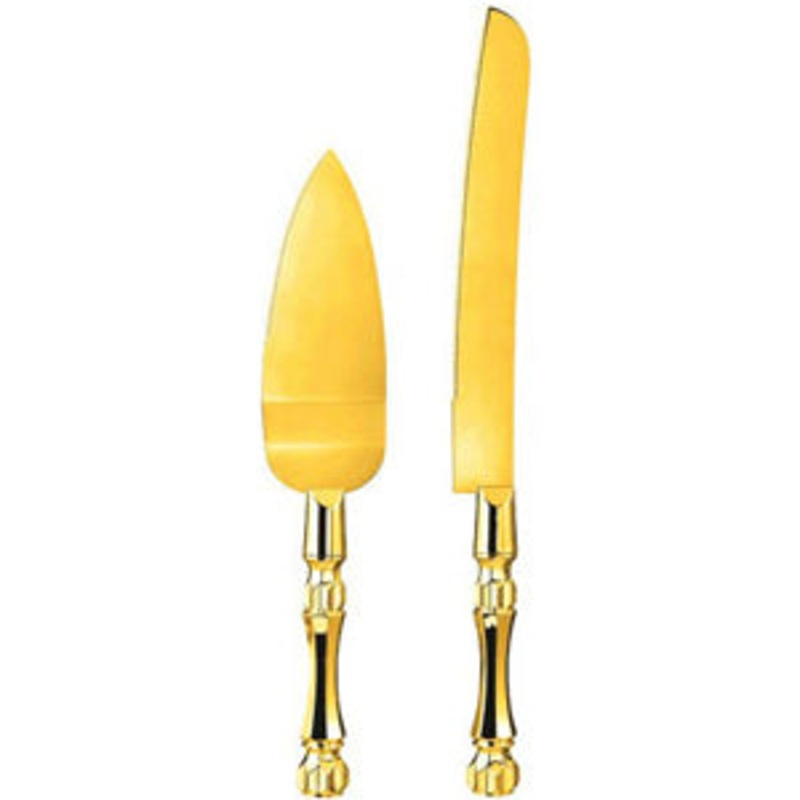 Gold Electroplated Cake Server Set 2pcs