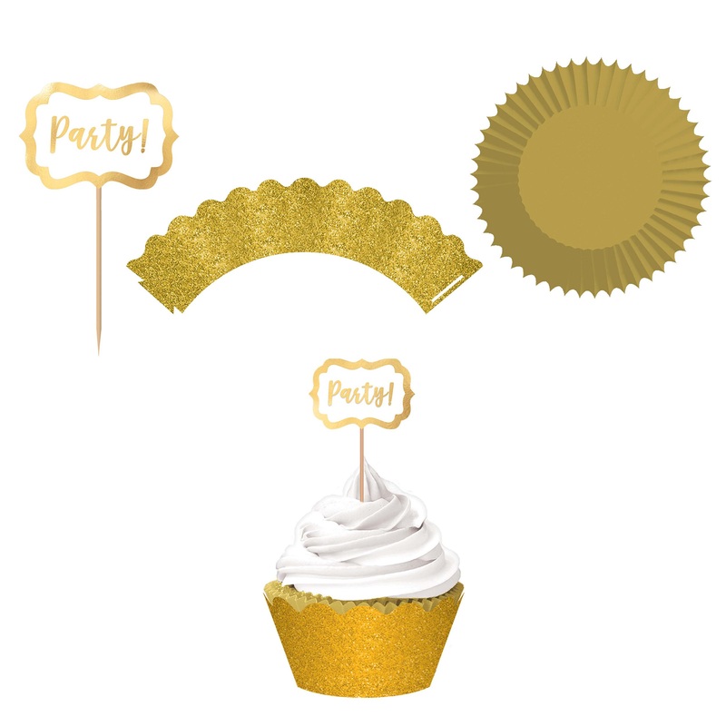 Gold Foil Hot-Stamp Cupcake Kit 24pcs