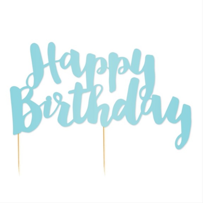 Happy Birthday Blue Foil Cake Topper