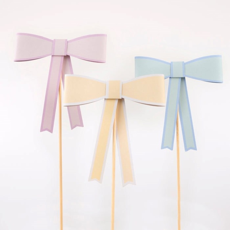 Meri Meri Pastel Bow Cake Toppers (PC3)