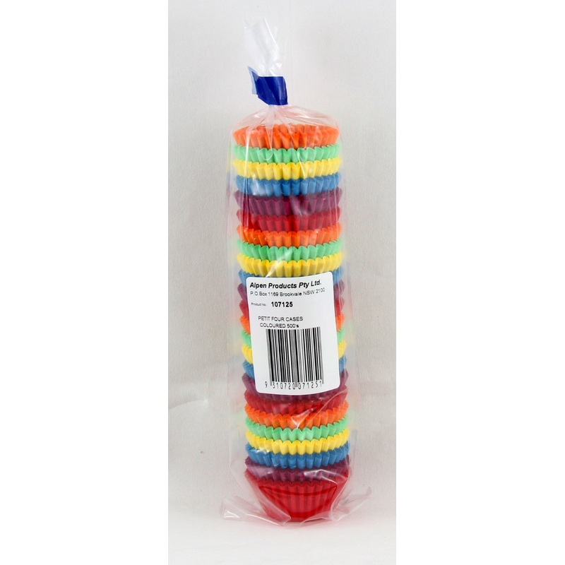 Mini Cup Cake Cases Coloured #350 (30 x 20mm) Pack 500