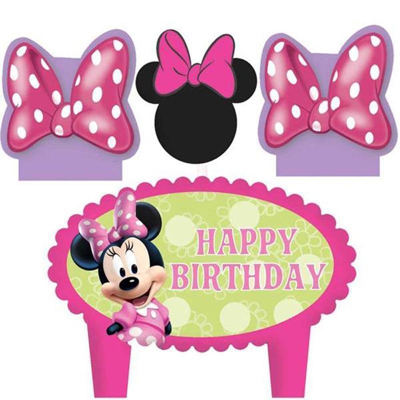 Minnie Mouse Molded Cake Candle Set 4pcs