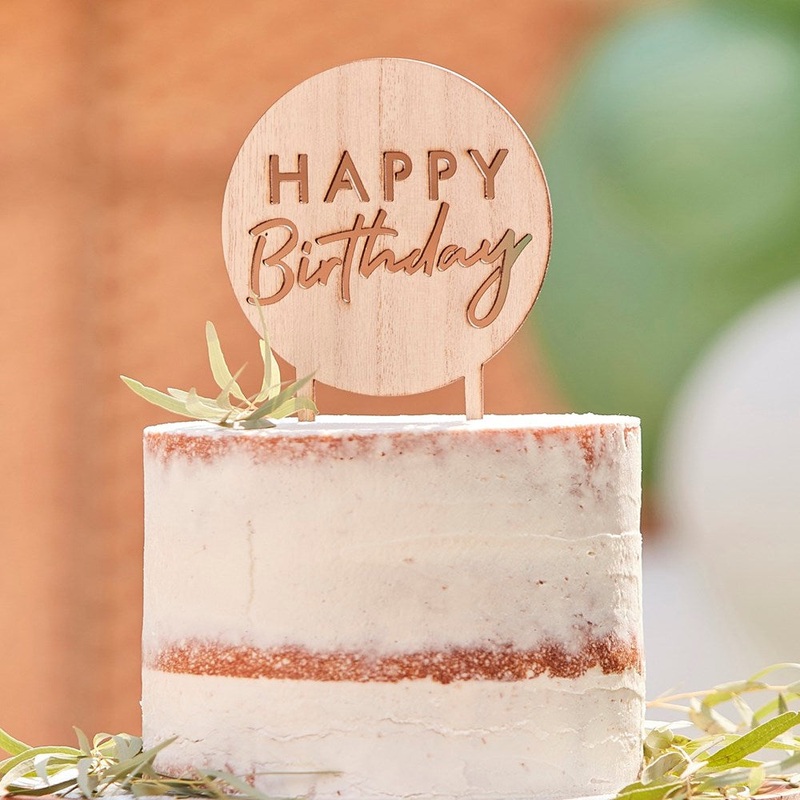 Mix It Up Happy Birthday Wooden Cake Topper
