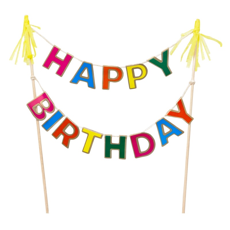 Rainbow Happy Birthday Cake Bunting