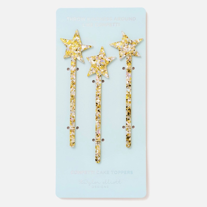 Stars Confetti Cake Toppers