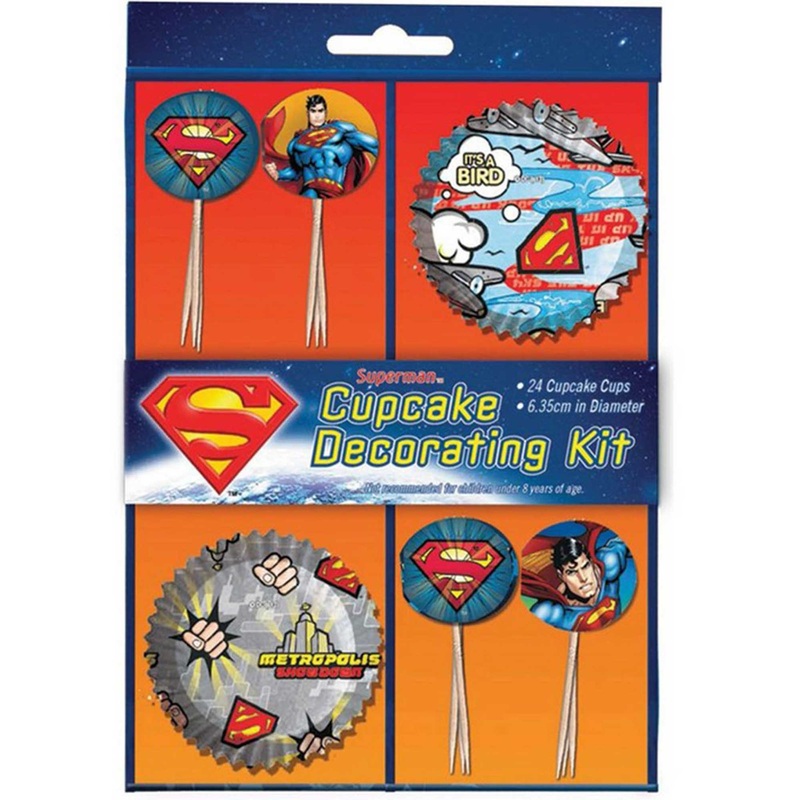 Superman Cupcake Decorations Kit (29 pcs)