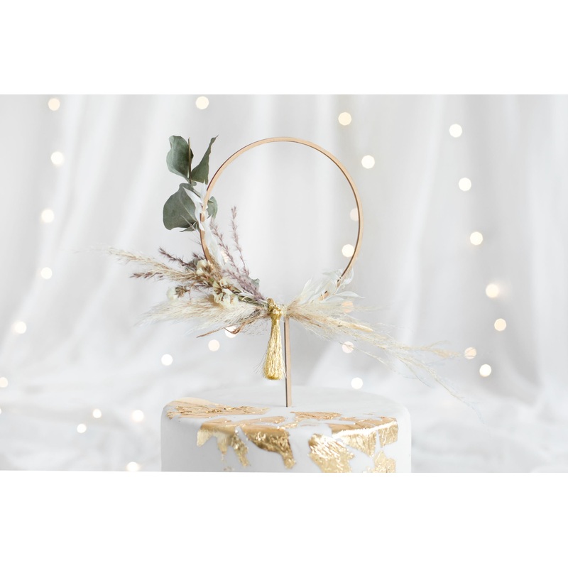 Wooden Circle Cake Topper