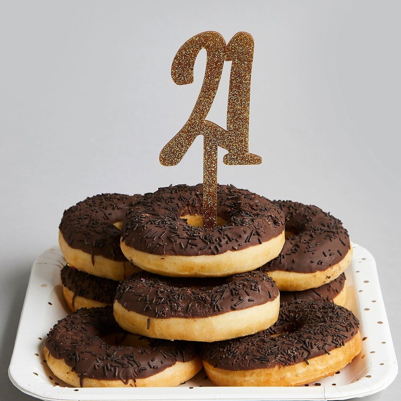 21st Gold Glitter Acrylic Cake Topper