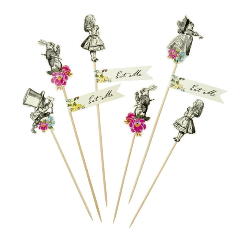 Alice cake toppers / 12 pcs.