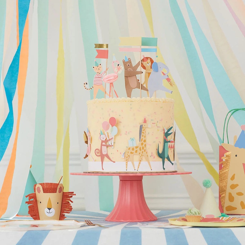 Animal Parade Party Cake Wrap & Toppers  6