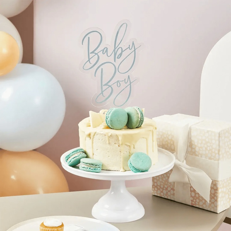 Blue Baby Boy Cake Topper
