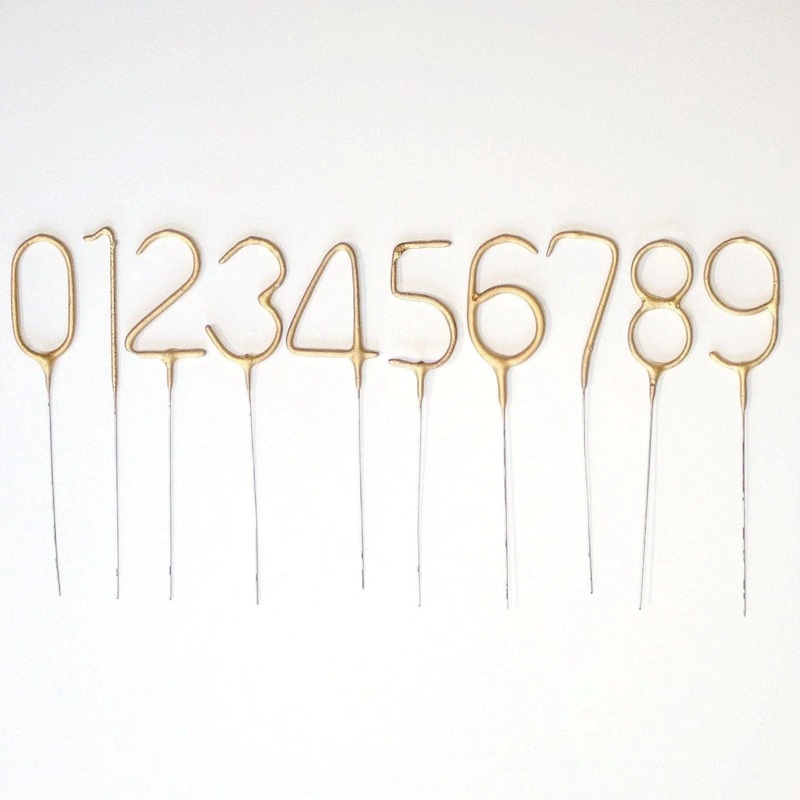 Cake Number Sparkler Gold