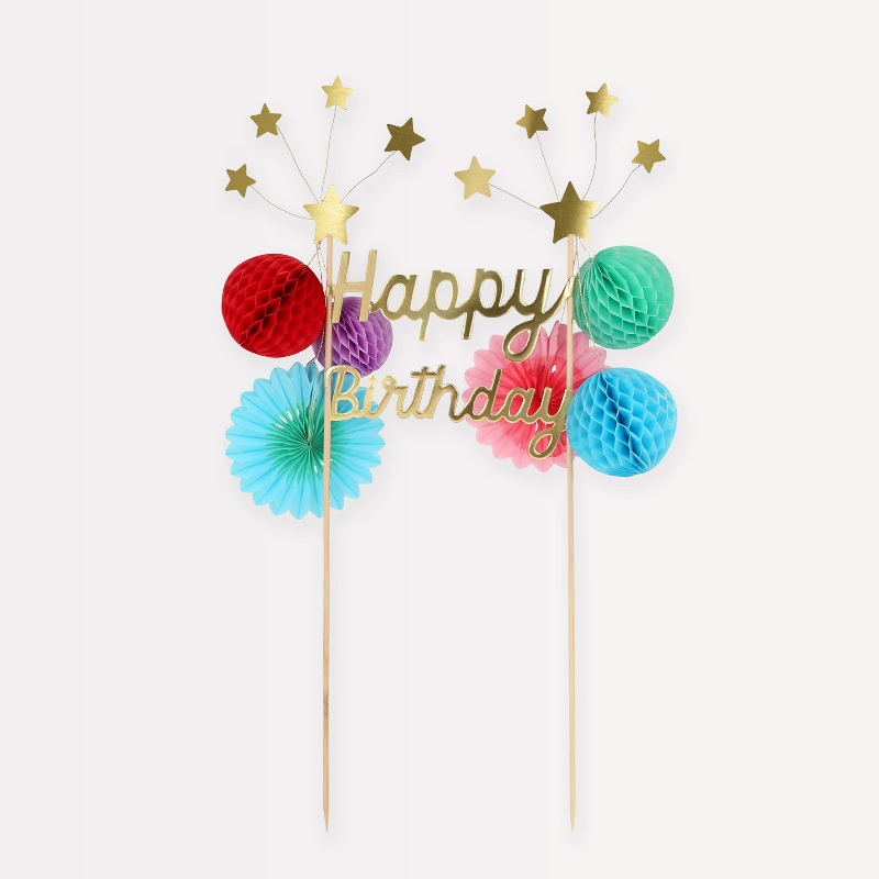 Cake topper Happy Birthday multicolor