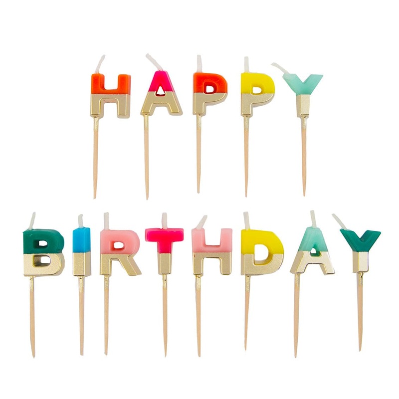 Colourful 'Happy Birthday' Cake Candles