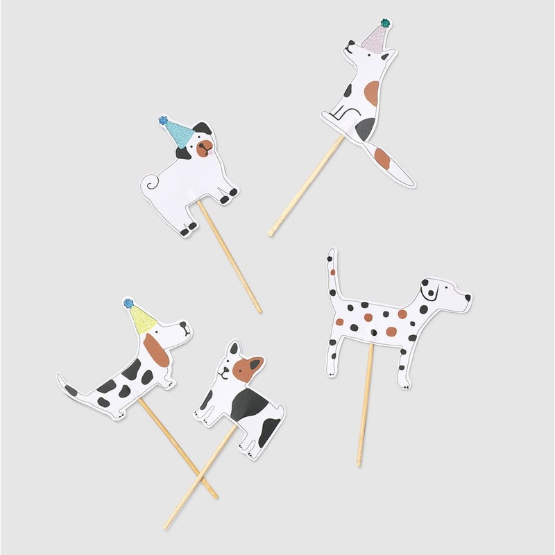 Dog Theme Party Cupcake Toppers