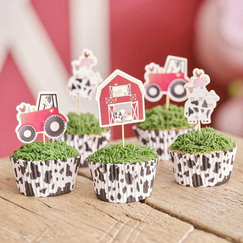 Farm Birthday Cake Cupcake Toppers (Pack of 12)