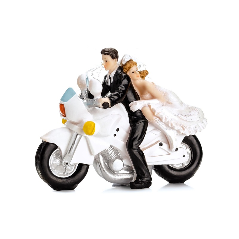 Figurine Newly-weds on a Motorcycle Cake Topper
