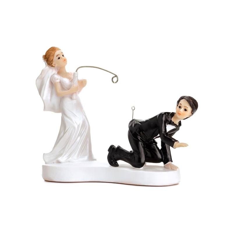 Figurine Newly-weds with a Fishing Rod Cake Topper