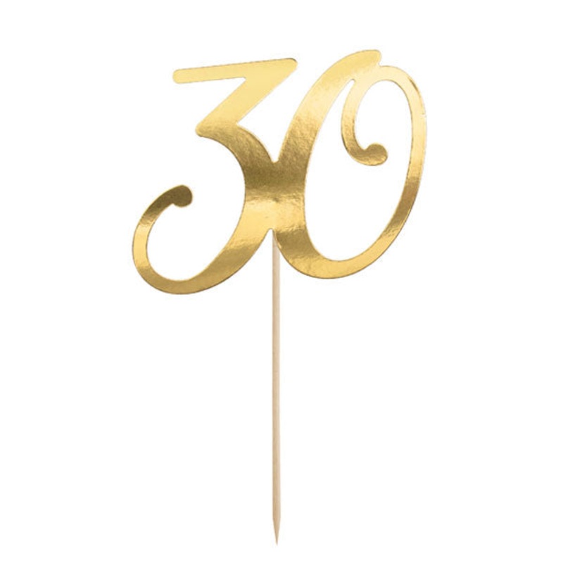 Gold cake topper 30