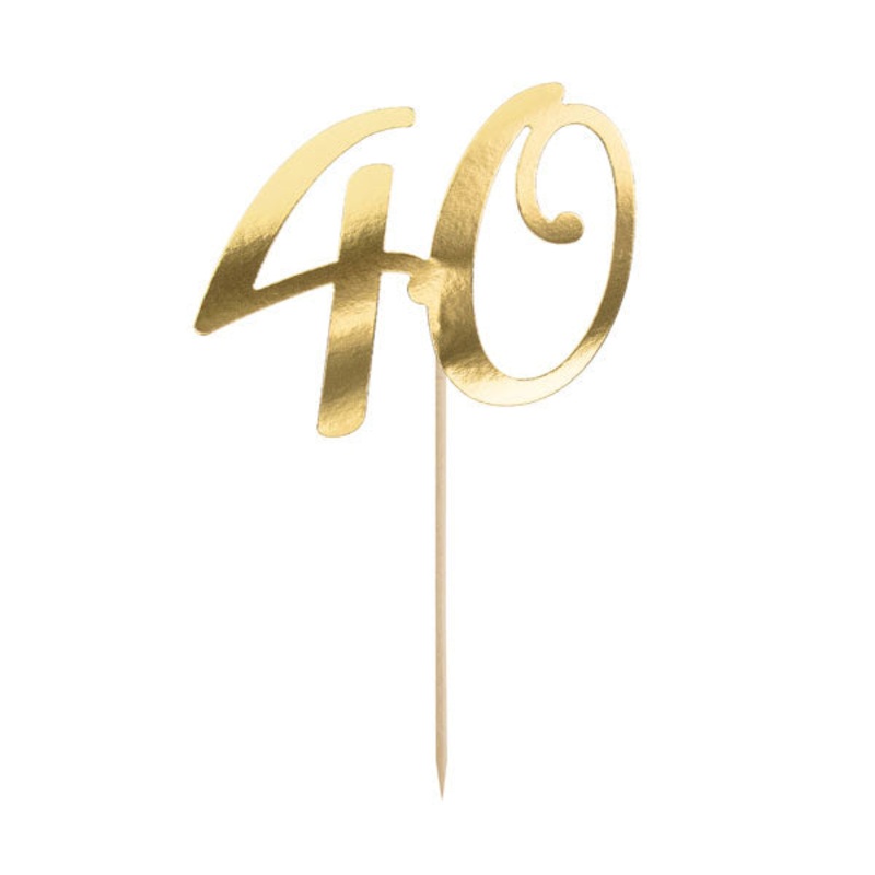 Gold cake topper 40