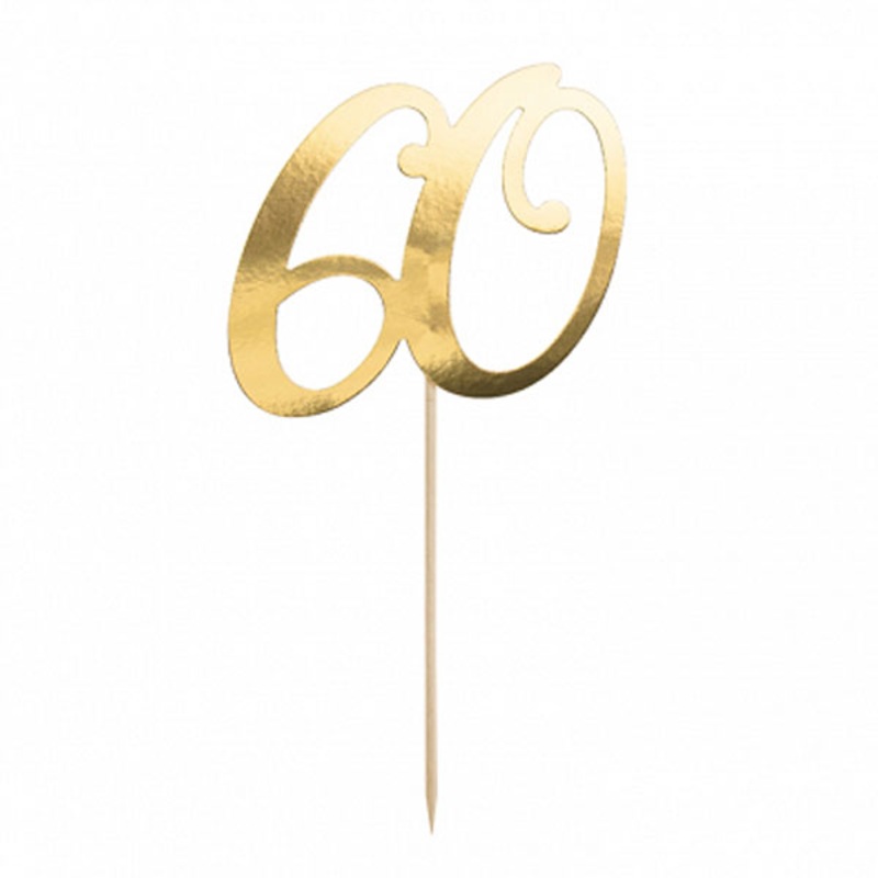 Gold cake topper 60