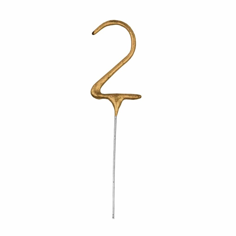 Gold Number 2 Cake Sparkler
