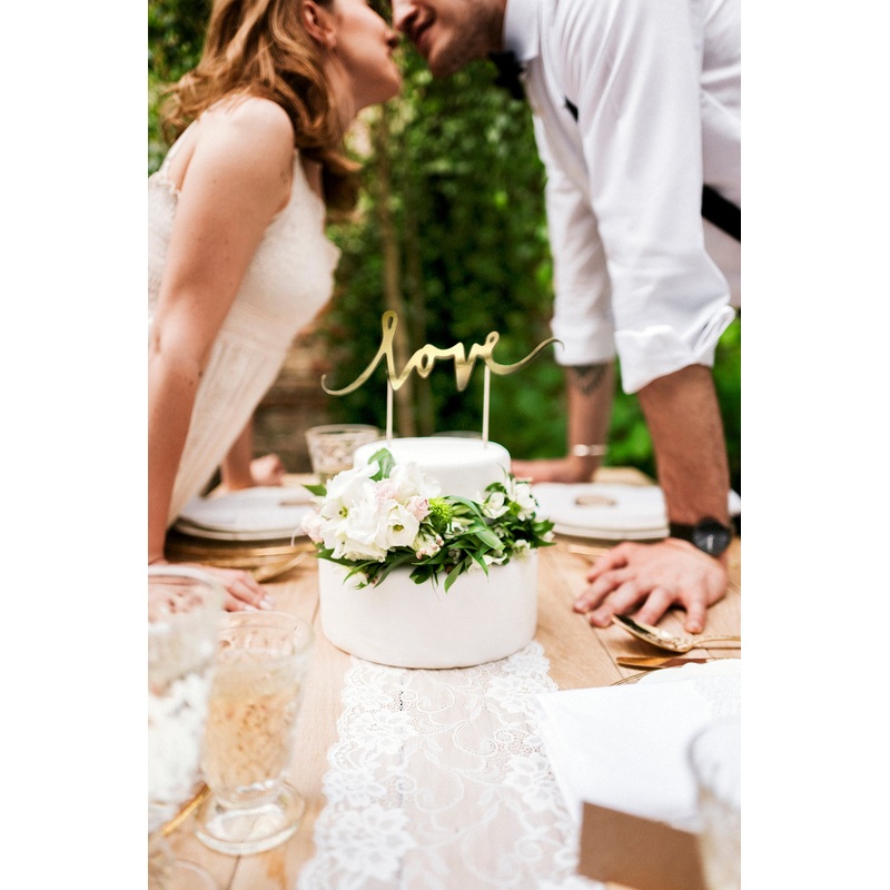 Love Cake Topper Gold