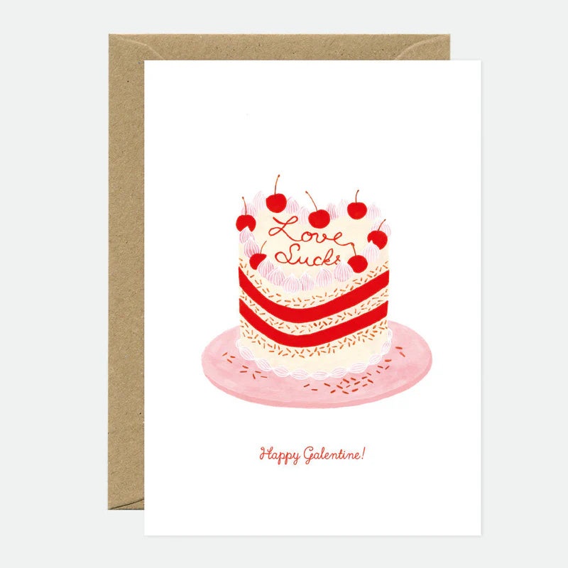 Love Sucks Cake Greeting Card