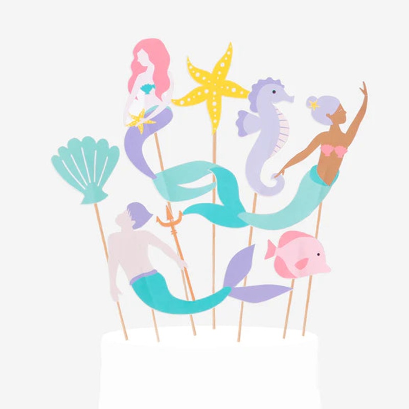 Mermaids cake topper/ 8 pcs.
