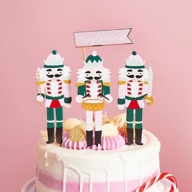 Nutcracker Christmas Cake Topper Set