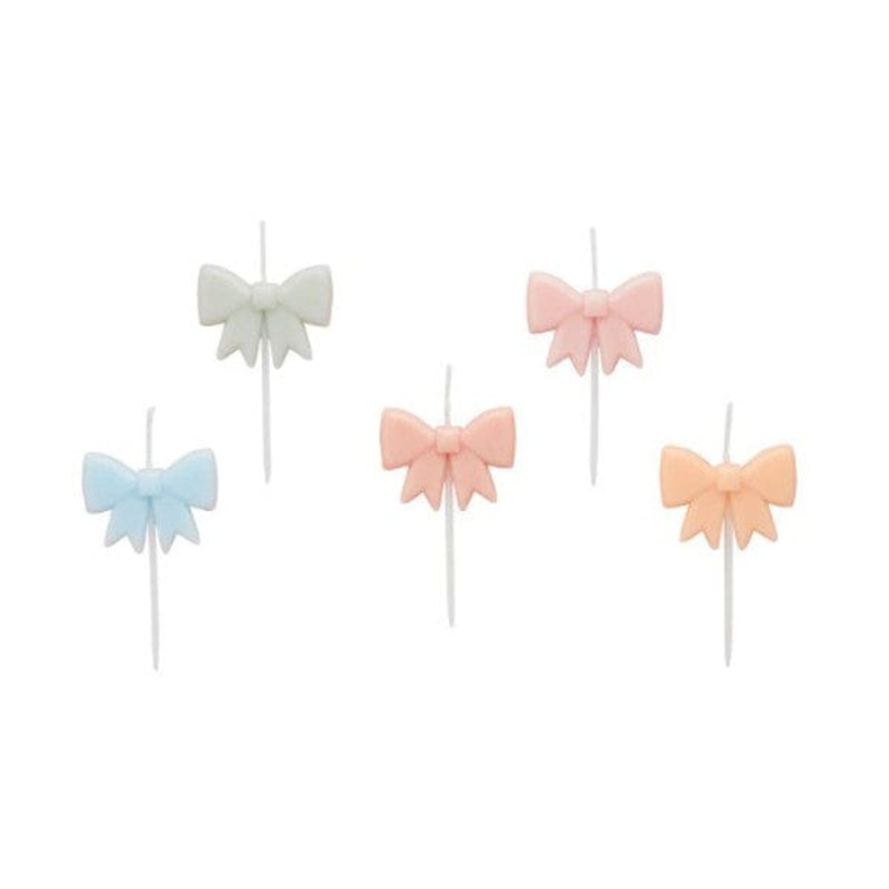 Pastel Bow Cake Candles x 5