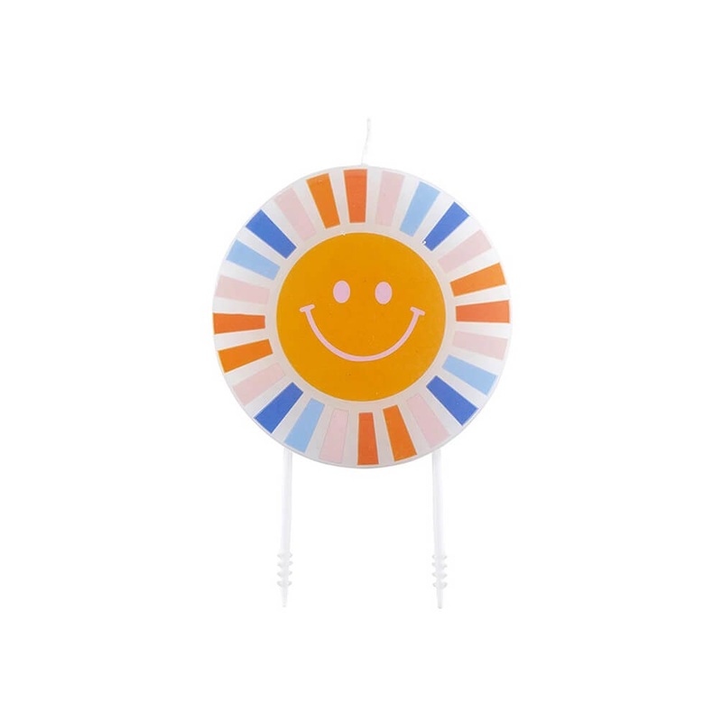 Smiley Sun Shaped Cake Candle