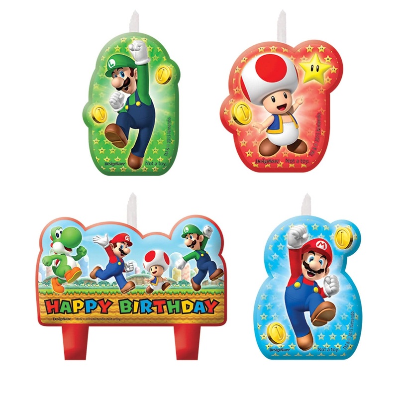 Super Mario Happy Birthday Cake Candle Set