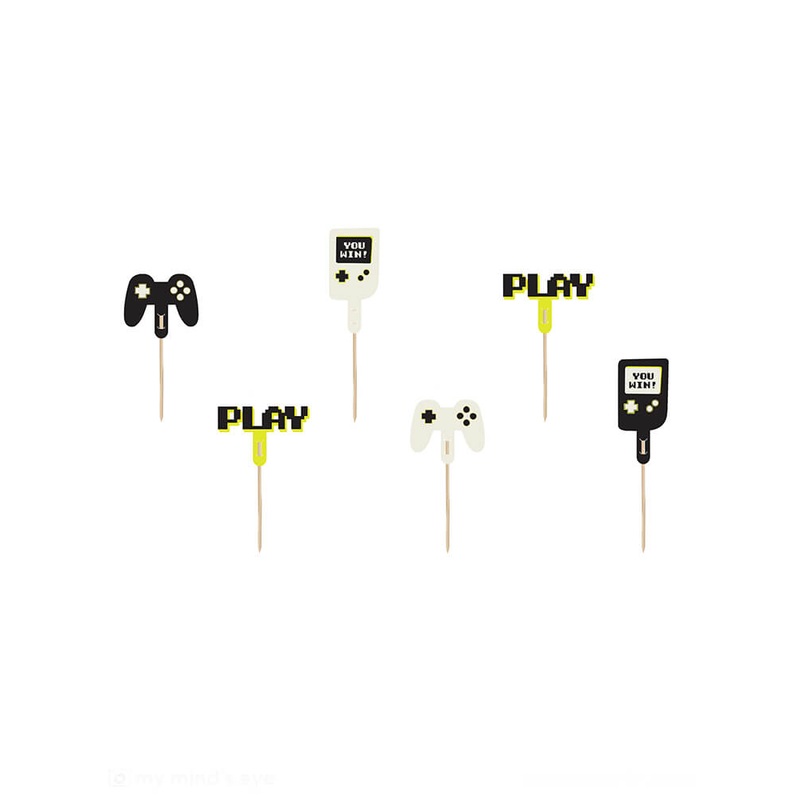 Video Game Cupcake Toppers (Set of 6)