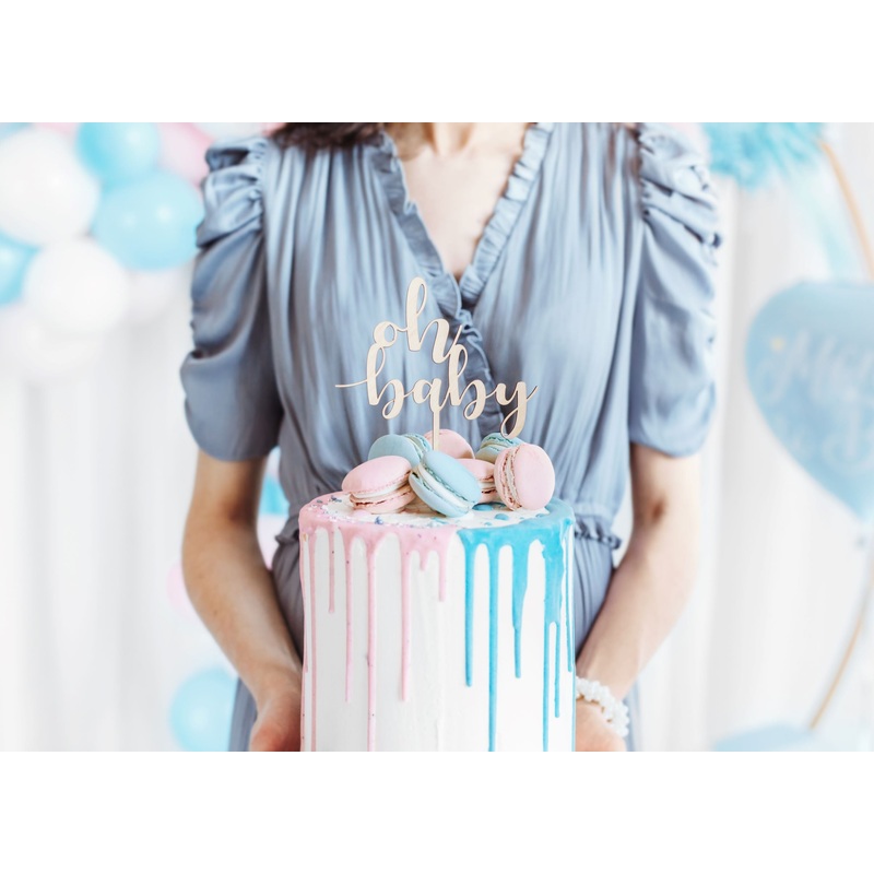 Wooden Oh Baby Cake Topper