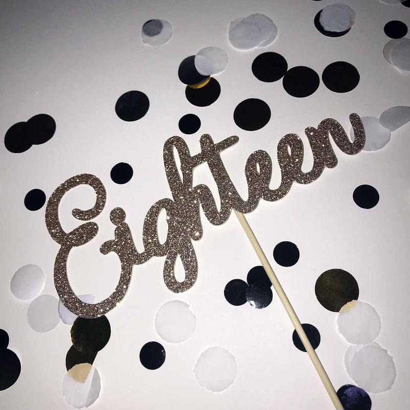 18th Birthday 'Eighteen' Cake Topper Rose Gold