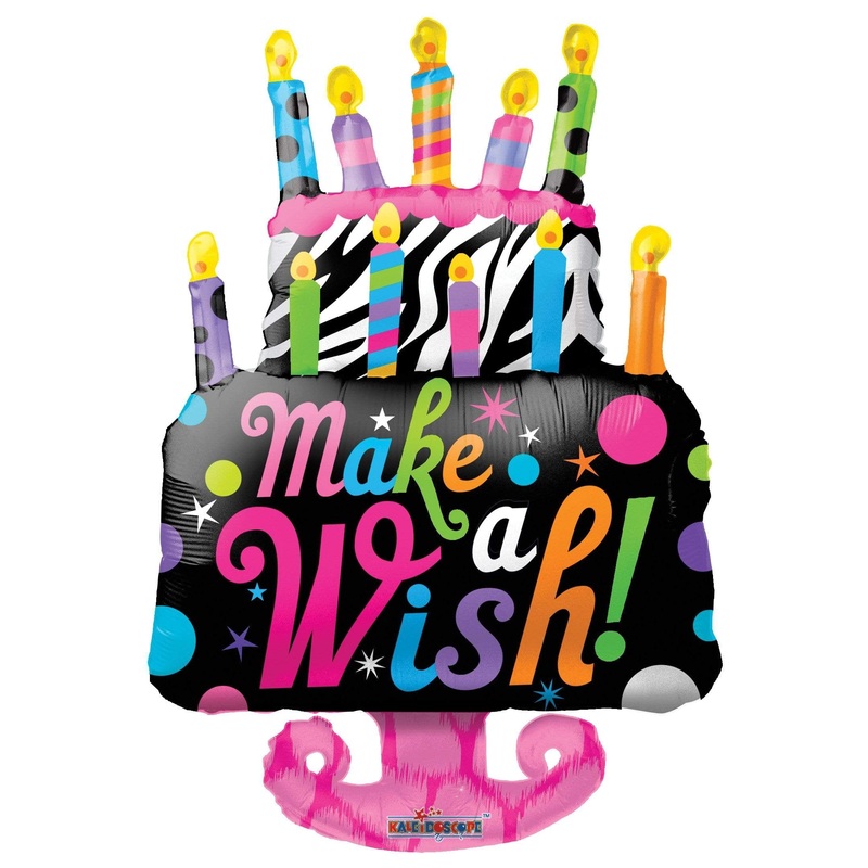 36 Make A Wish Birthday Cake Balloon
