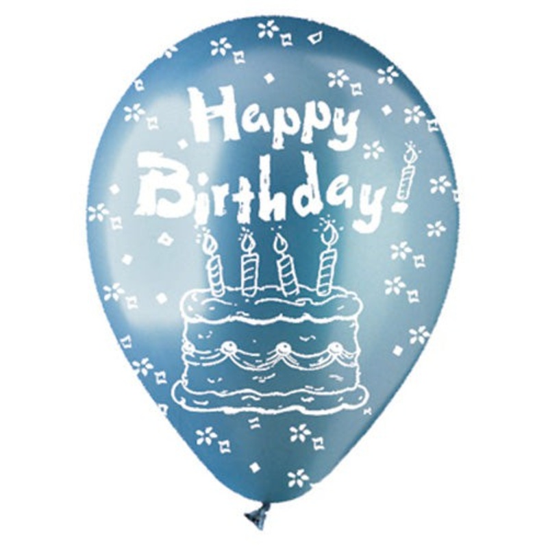 All-round Birthday Cake 12 Latex Balloons (50 count)