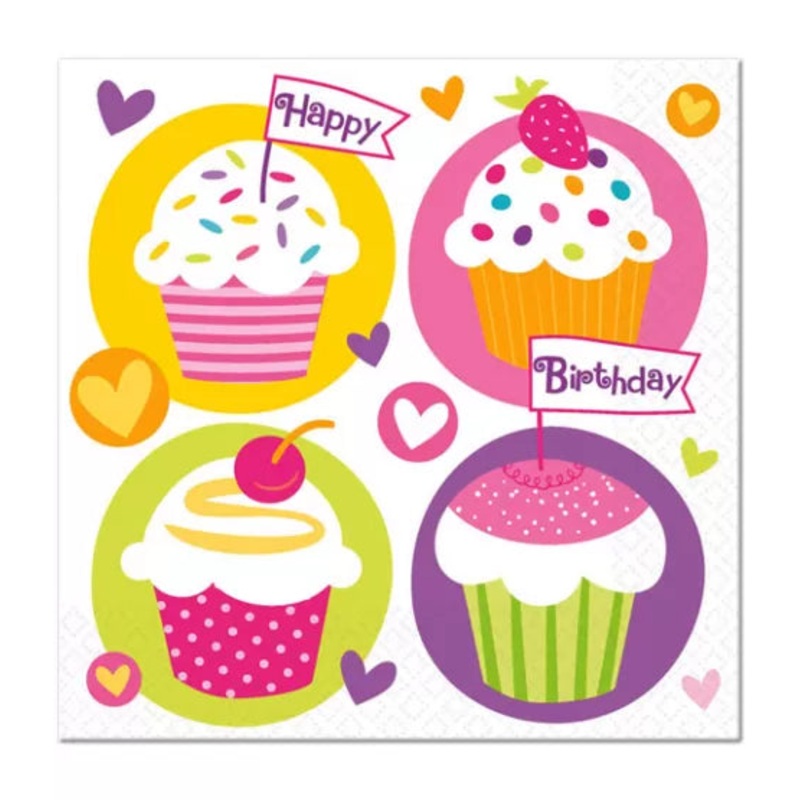 Cupcake Party Lunch Napkins (16 count)