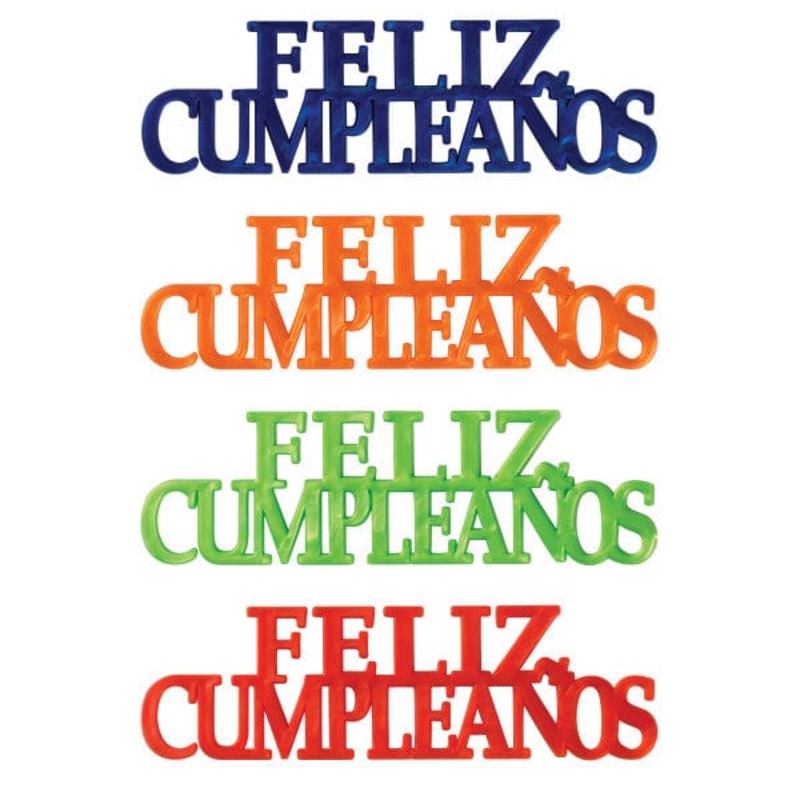 Feliz Cumpleaos Script Cake Topper Kit (48 count)