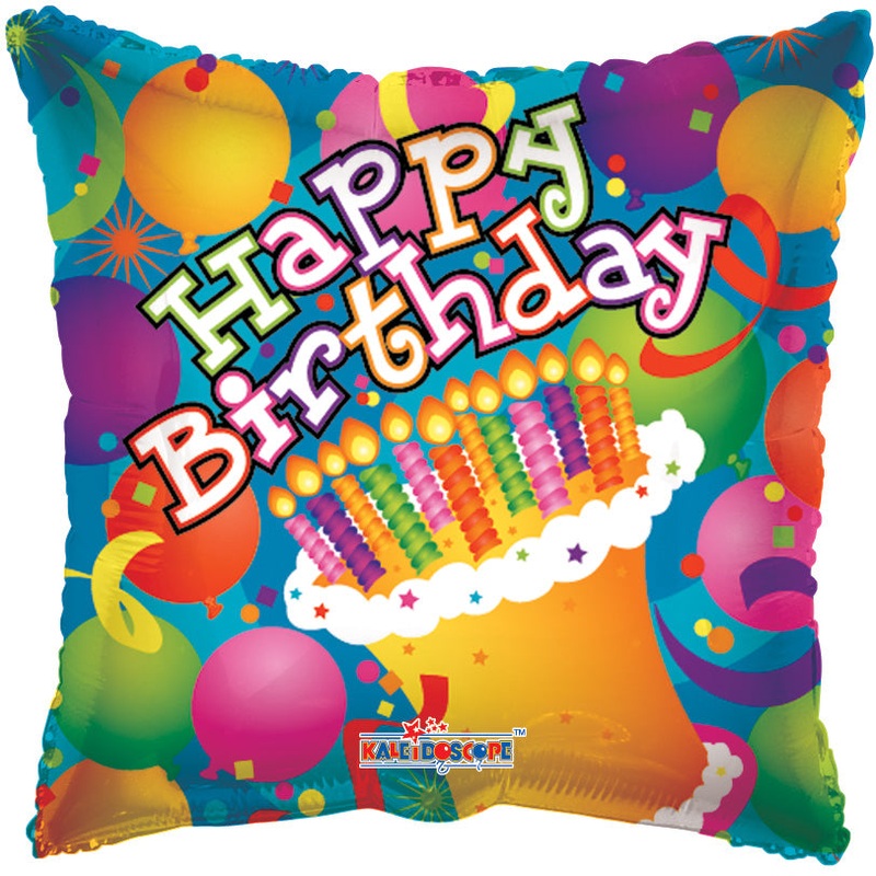 Happy Birthday Balloons & Cake 18 Balloon