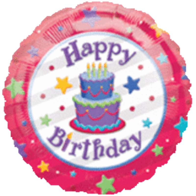 Happy Birthday Cake 2-Sided 18" Balloon