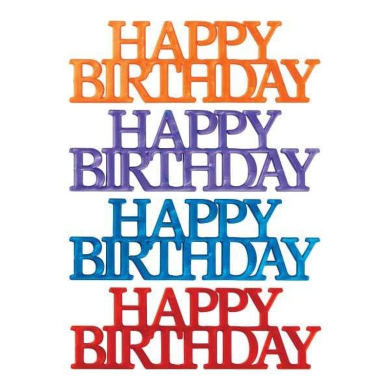 Happy Birthday Cake Layon Script Assortment (48 count)