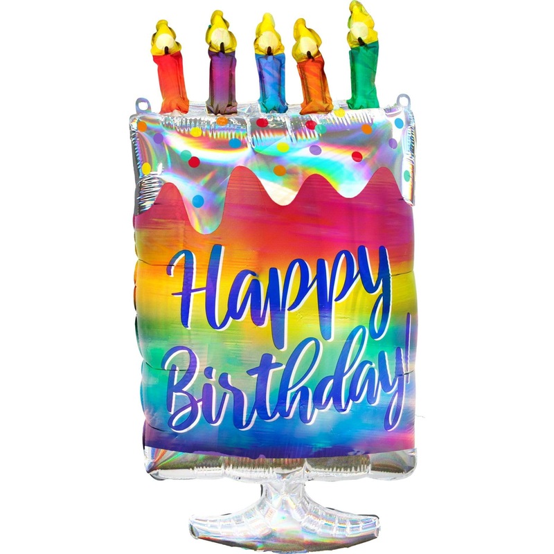 Happy Birthday Iridescent Cake 30 Balloon